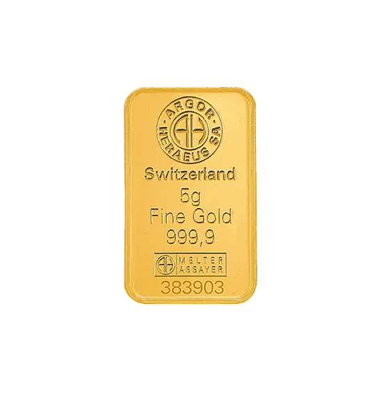 5 克 9999 千足金(瑞士)鑄造金條