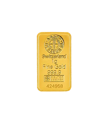 1g 9999 gold - Switzerland - Minted Bar
