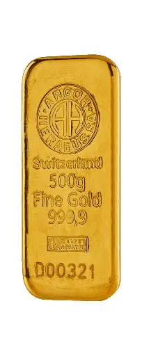 [500g_gold_Heraeus_Swiss_cast] 500g 9999 Gold - Switzerland  - Cast Bar