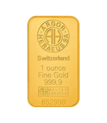 [1oz_gold_Heraeus_Swiss_mint_kinebar]  盎司 9999 千足金(瑞士)鑄造金條 - 幻彩鐳射 Kinebar