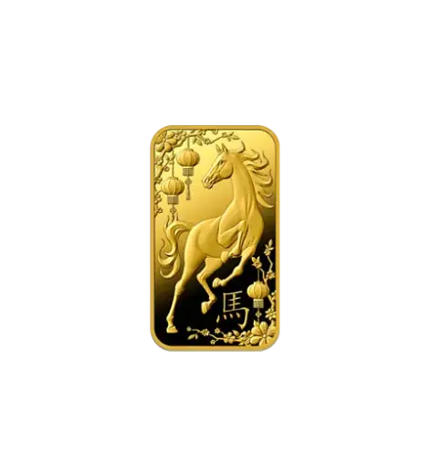 [1g_gold_Heraeus_Swiss_horse] 1g - Limited Edition Horse - 9999 Gold - Switzerland