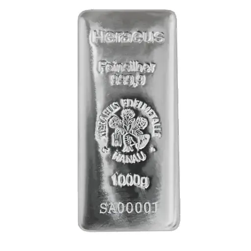 [1kg_silver_Heraeus_HK_cast] 1公斤 - 9999 银条- 铸币厂 - 賀利氏 (香港) 