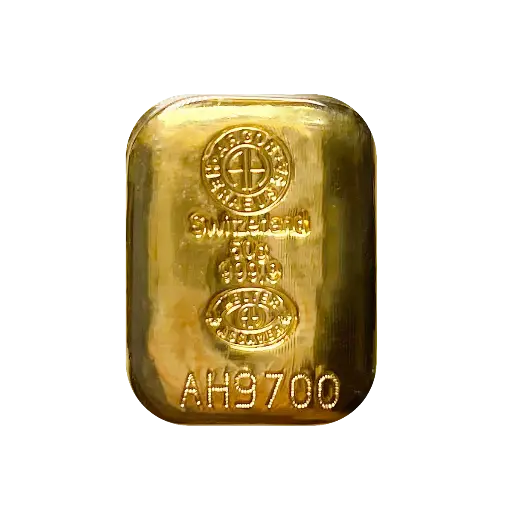 [50g_gold_Heraeus_Swiss_cast] 50g 9999 Gold - （瑞士）鑄造金條