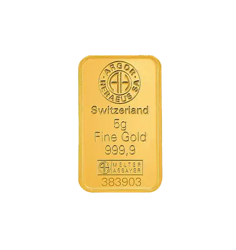 [5g_gold_Heraeus_Swiss_mint_kinebar] 5克 9999 千足金(瑞士)鑄造金條 - 幻彩鐳射 Kinebar